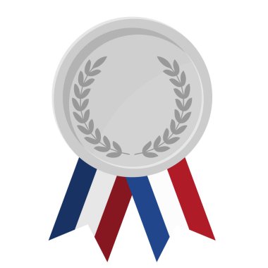 Spor için Hollanda bayrak kurdeleleri ile gümüş ödülün basit bir illüstrasyonu