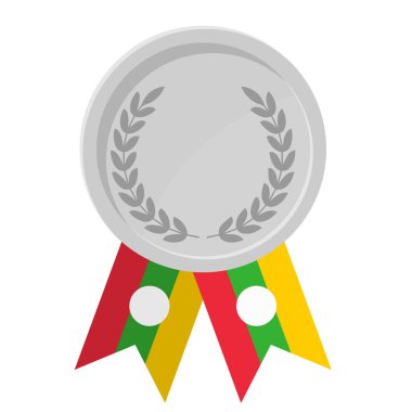 Shan State bayrak kurdeleleriyle gümüş madalyanın basit bir illüstrasyonu