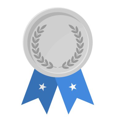 Spor için Somali bayrak kurdeleleri ile gümüş madalyanın basit bir illüstrasyonu