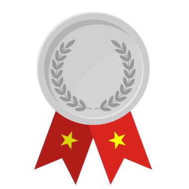 Vietnam bayrağı kurdeleli gümüş madalyanın basit bir illüstrasyonu.
