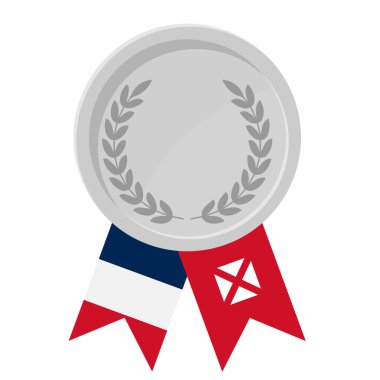 Wallis ve Futuna bayrak kurdeleleriyle gümüş madalya kazanmanın basit bir gösterimi.