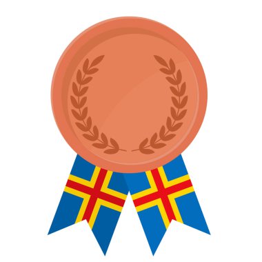 Spor için Aland bayrak kurdeleleriyle Bronz Madalya 'nın basit bir illüstrasyonu