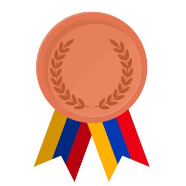 Spor için Ermenistan bayrak kurdeleleri ile Bronz Madalya 'nın basit bir illüstrasyonu