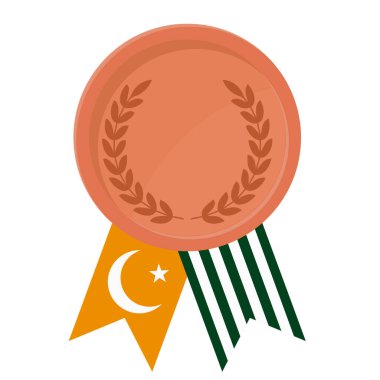 Spor için Azad Jammu ve Kashmir bayrak kurdeleleriyle Bronz Madalya 'nın basit bir illüstrasyonu