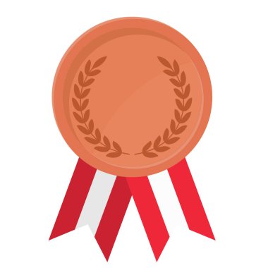 Spor için Avusturya bayrak kurdeleleri ile Bronz Madalya 'nın basit bir illüstrasyonu