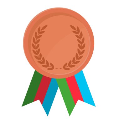 Spor için Azerbaycan bayrak kurdeleleriyle Bronz Madalya 'nın basit bir illüstrasyonu