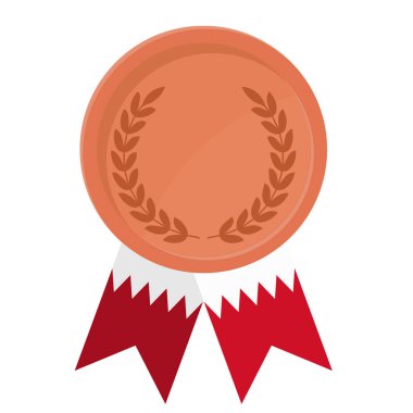 Spor için Bahreyn bayrak kurdeleleri ile Bronz Madalya 'nın basit bir illüstrasyonu