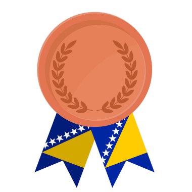 Bosna-Hersek bayrak kurdeleleriyle bronz madalya kazanmanın basit bir gösterimi