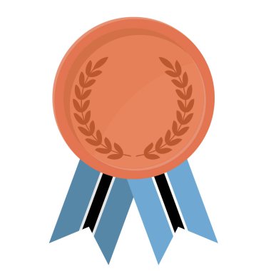 Spor için Botswana bayrak kurdeleleriyle Bronz Madalya 'nın basit bir illüstrasyonu