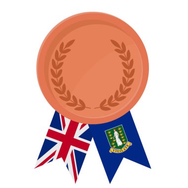 İngiliz Virjin Adaları bayrak kurdeleleriyle bronz madalya kazanmanın basit bir gösterimi.