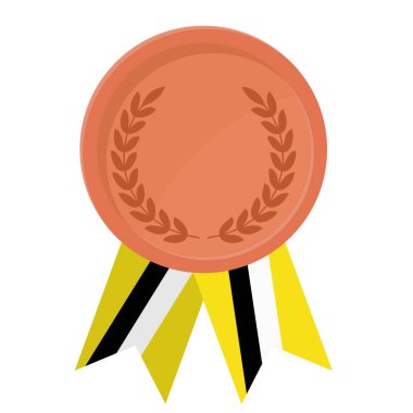 Spor için Brunei bayrak kurdeleleriyle Bronz Madalya 'nın basit bir illüstrasyonu