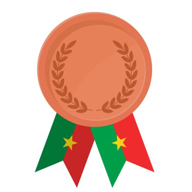 Spor için Burkina Faso bayraklarıyla Bronz Madalya 'nın basit bir illüstrasyonu