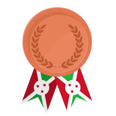 Spor için Burundi bayrak kurdeleleriyle Bronz Madalya 'nın basit bir illüstrasyonu