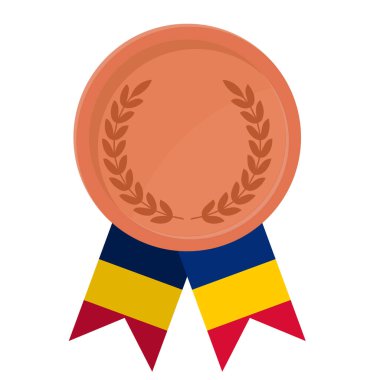 Spor için Chad bayrağı kurdeleleriyle Bronz Madalya 'nın basit bir illüstrasyonu
