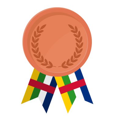 Orta Afrika Cumhuriyeti bayrak kurdeleleriyle Bronz Madalya 'nın basit bir illüstrasyonu