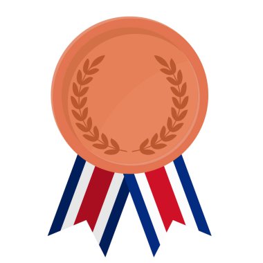 Spor için Kosta Rika bayraklarıyla Bronz Madalya 'nın basit bir illüstrasyonu