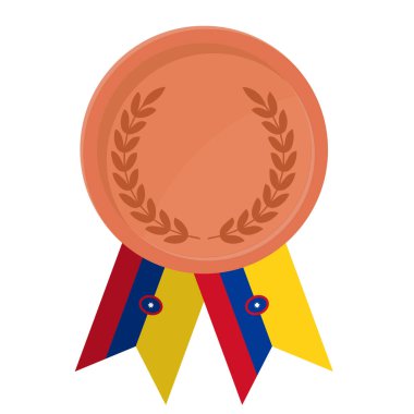 Spor için Kolombiya bayrak kurdeleleriyle Bronz Madalya 'nın basit bir illüstrasyonu