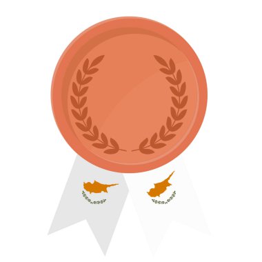 Kıbrıs bayraklarının spor amaçlı olduğu Bronz Madalya 'nın basit bir gösterimi