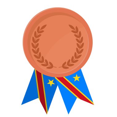 Demokratik Kongo Cumhuriyeti bayrak kurdeleleriyle bronz madalya kazanmanın basit bir gösterimi.