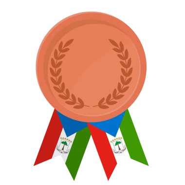 Spor için Ekvator Ginesi bayraklarıyla Bronz Madalya 'nın basit bir illüstrasyonu