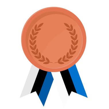 Spor için Estonya bayrak kurdeleleriyle Bronz Madalya 'nın basit bir illüstrasyonu