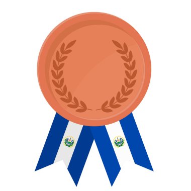 Spor için El Salvador bayrak kurdeleleriyle Bronz Madalya 'nın basit bir illüstrasyonu