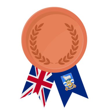 Falkland Adaları spor bayrak kurdeleleriyle Bronz Madalya 'nın basit bir illüstrasyonu