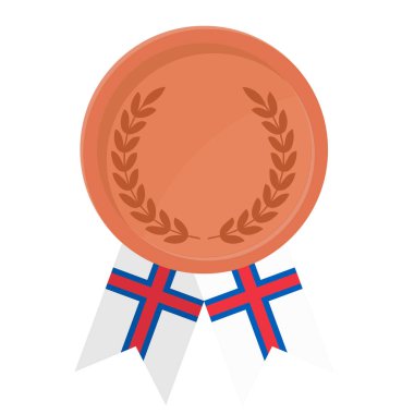 Spor için Faroe Adaları bayraklarıyla Bronz Madalya 'nın basit bir illüstrasyonu