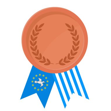 Güney Kamerun Federal Cumhuriyeti 'nin spor amaçlı bayrak kurdeleleriyle Bronz Madalya' nın basit bir illüstrasyonu