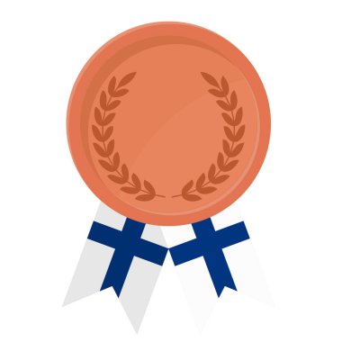 Spor için Finlandiya bayrak kurdeleleri ile Bronz Madalya 'nın basit bir illüstrasyonu