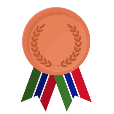 Spor için Gambiya bayrak kurdeleleriyle Bronz Madalya 'nın basit bir illüstrasyonu