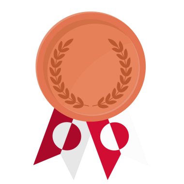 Spor için Grönland bayrak kurdeleleriyle Bronz Madalya 'nın basit bir illüstrasyonu