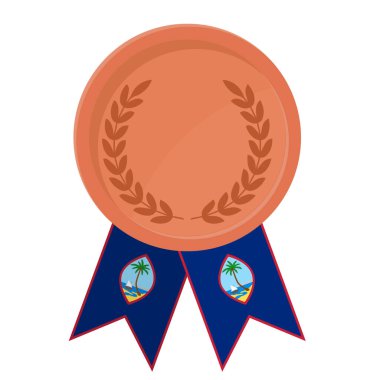 Spor için Guam bayrak kurdeleleriyle Bronz Madalya 'nın basit bir illüstrasyonu