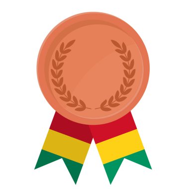 Spor için Gine bayrak kurdeleleriyle Bronz Madalya 'nın basit bir illüstrasyonu