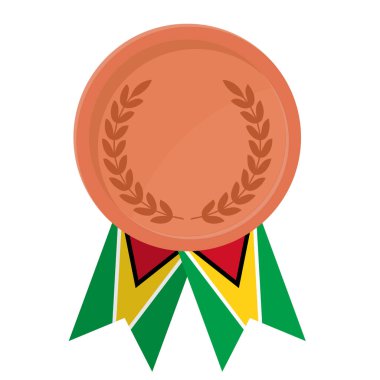 Spor için Guyana bayrak kurdeleleriyle Bronz Madalya 'nın basit bir illüstrasyonu