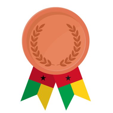Spor için Gine-Bissau bayrak kurdeleleriyle Bronz Madalya 'nın basit bir illüstrasyonu