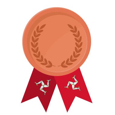 Spor için Man Adası bayraklarıyla Bronz Madalya 'nın basit bir illüstrasyonu