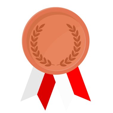 Spor için Endonezya bayrak kurdeleleriyle Bronz Madalya 'nın basit bir illüstrasyonu