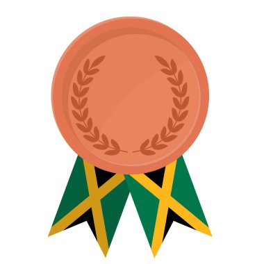 Spor için Jamaika lag kurdeleleriyle Bronz Madalya 'nın basit bir illüstrasyonu