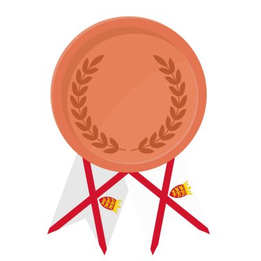 Spor için Jersey lag kurdeleleriyle Bronz Madalya 'nın basit bir illüstrasyonu