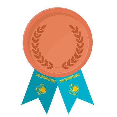 Kazakistan spor kurdeleleri ile Bronz Madalya 'nın basit bir illüstrasyonu