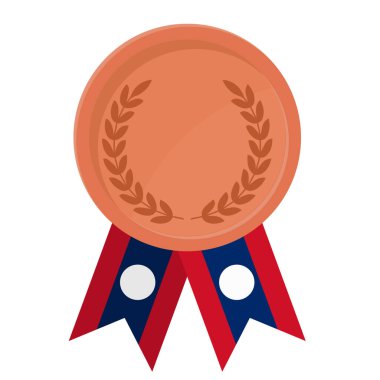 Spor için Laos bayrak kurdeleleriyle Bronz Madalya 'nın basit bir illüstrasyonu