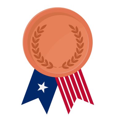 Spor için Liberya bayrak kurdeleleriyle Bronz Madalya 'nın basit bir çizimi