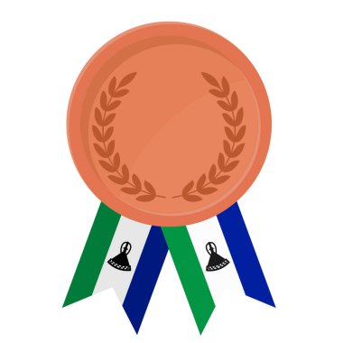Spor için Lesotho bayrak kurdeleleri ile Bronz Madalya 'nın basit bir illüstrasyonu