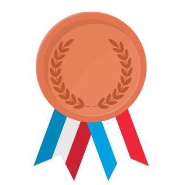 Spor için Lüksemburg bayrak kurdeleleriyle Bronz Madalya 'nın basit bir illüstrasyonu