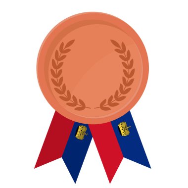 Kazananlar için Lihtenştayn bayrak kurdeleleriyle Bronz Madalya 'nın basit bir illüstrasyonu