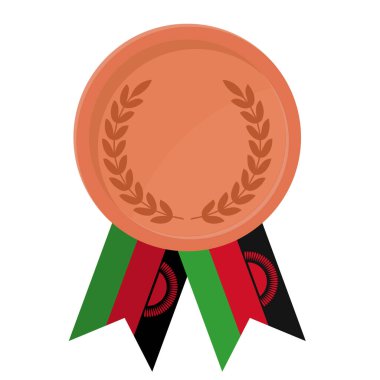 Spor için Malawi bayrak kurdeleleriyle Bronz Madalya 'nın basit bir illüstrasyonu