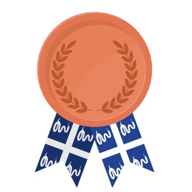 Spor için Martinik bayrak kurdeleleriyle Bronz Madalya 'nın basit bir illüstrasyonu