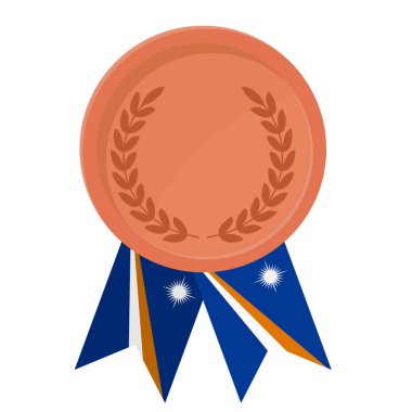 Spor için Marshall Adaları bayraklarıyla Bronz Madalya 'nın basit bir illüstrasyonu