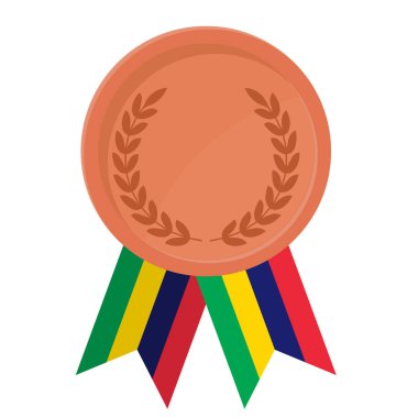 Spor için Mauritius bayrak kurdeleleriyle Bronz Madalya 'nın basit bir illüstrasyonu
